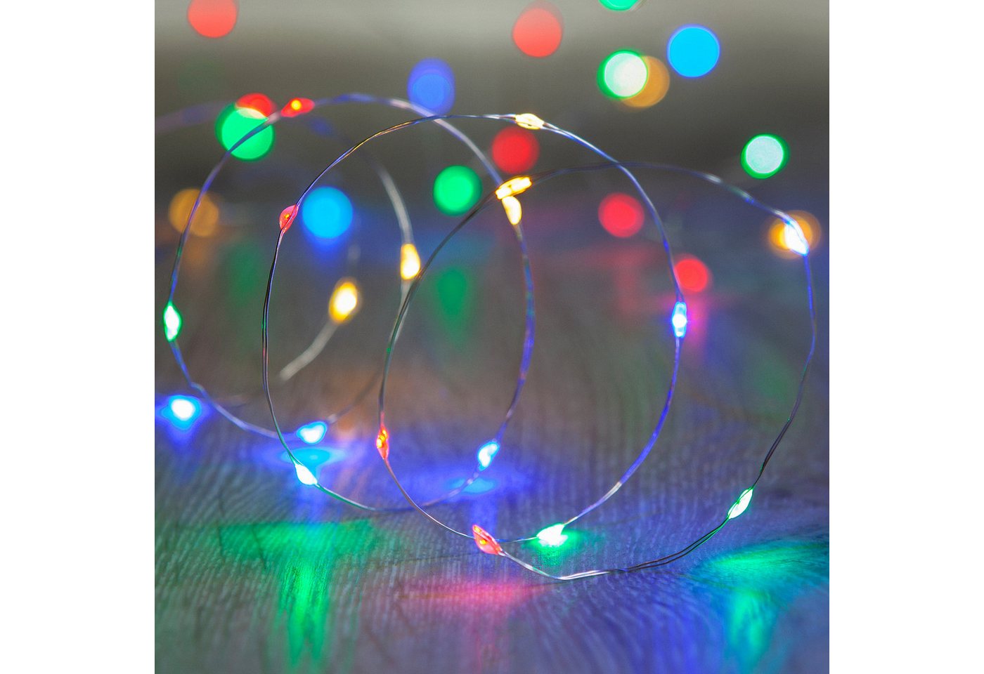 20er LED Micro Lichterkette bunt batteriebetrieben Bild 2