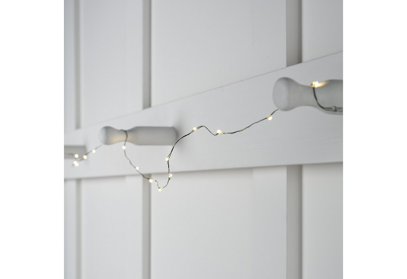 50er LED Micro Lichterkette warmweiß grüner Draht Bild 3
