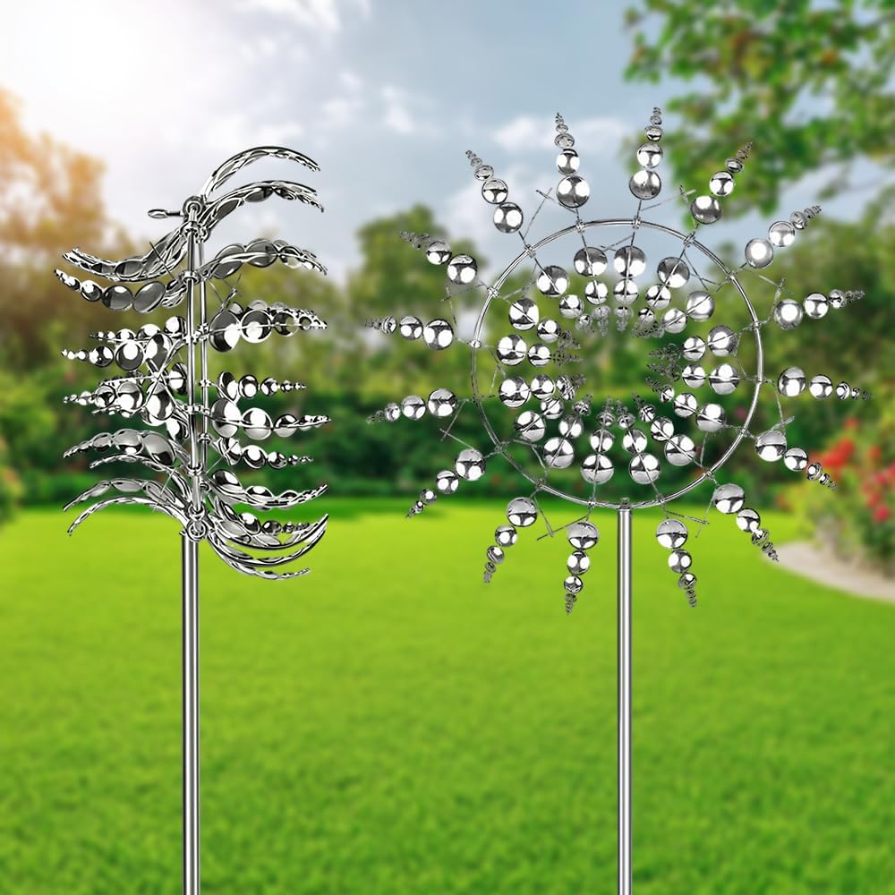Unique And Magic Metal Windmill, Magic Windmill Made Of Metal, 3d Metal Windmill, Stainless Steel Windmill, Garden Metal, Rustproof Garden Stake, Wind Chime For Outdoors, Yard, Patio Lawn