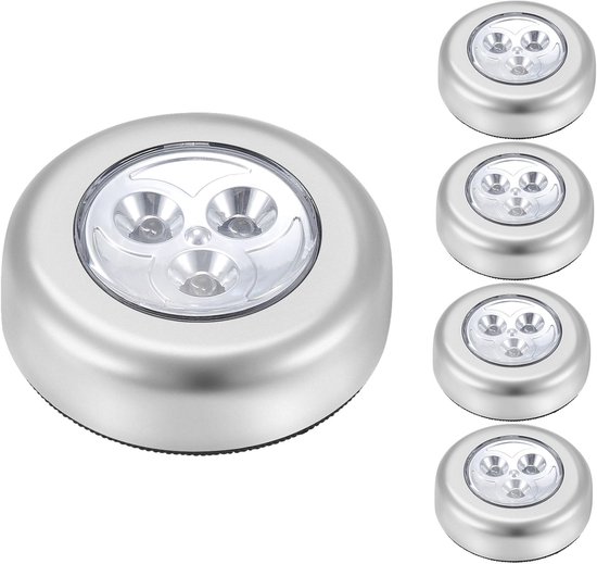 Led-touchleuchte Batteriebetrieben Langlebige Touchleuchte Selbstklebend Ideal Für Schränke Vorratskammern Vitrinen Oder Hauswirtschaftsräume 5 Silber