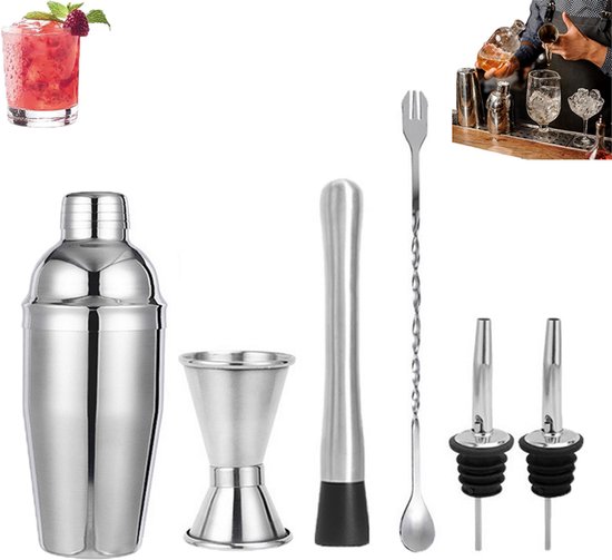 6 Teiliges Cocktailset 6 Teiliges Edelstahl Shaker Set Silber Cocktailmixer Professionelles Barzubehör Barzubehör Und Bedarf Edelstahl Getränkemi