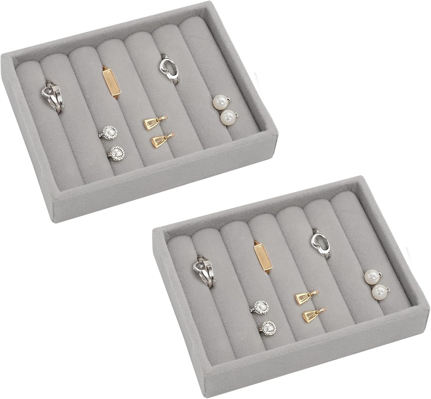 Set Mit 2 Schmuckaufbewahrungsschubladen – Schmuckorganizer – Schmuckeinsatz Für Schubladen, Ohrringe – Geeignet Für Ohrringe, Ringe Und Anderen Schmuck