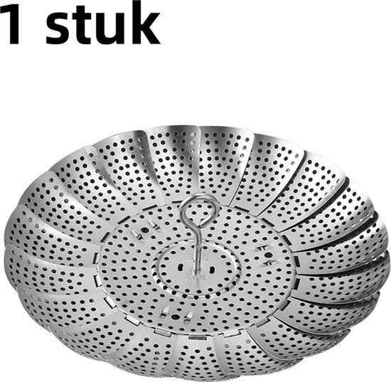 Stück Dampfgarer Teleskop Dampfeinsatz Aus Edelstahl Multifunktionaler, Faltbarer Dampfeinsatz Silber