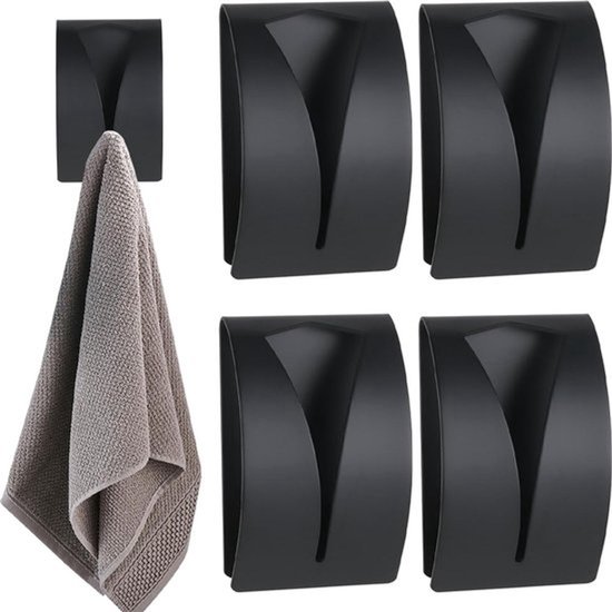Handtuchhaken-set Edelstahl 4-teilig Selbstklebende Handtuchhaken Badhandtuchhalter Geschirrtuchklemme Handtuchklemme Handtuchhaken Kein Bohren Silber