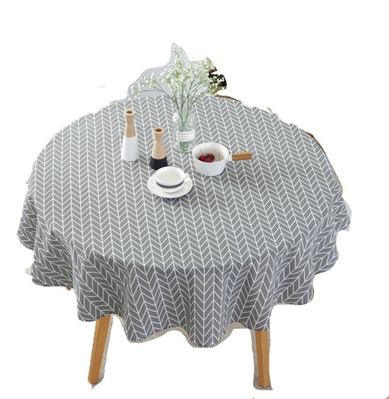 Runde Tischdecke Skandinavische, Waschbare Tischdecke Dekorative Tischdecke (150 Cm)