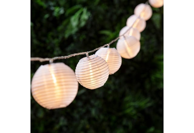 20er Lampion Lichterkette warmweiß