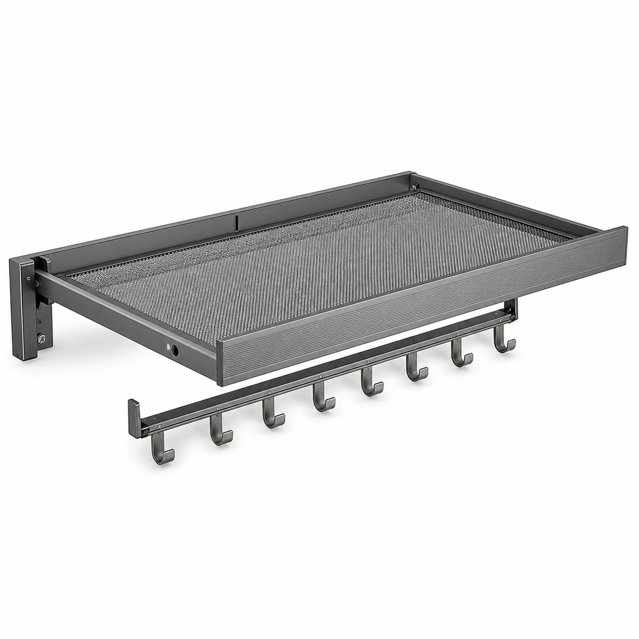 Klappbarer Wandtrockner Ohne Bohren Für Balkon Grau 60 Cm
