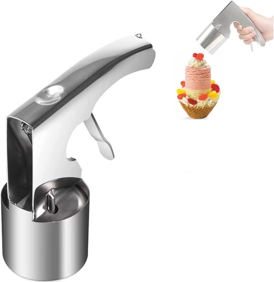 Eiskugelportionierer Dessertkugelportionierer Dessertzubereitung Mit Stiel 14,5 X 13,5 Cm Silber