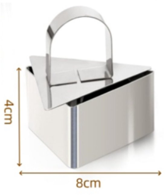2 Stück – Backformen – Dreieckige Kuchenform – Mousse-ausstecher – 8 X 8 X 4 Cm – Silber – Edelstahl – Geeignet Für Kekse, Schokolade Und Fondant