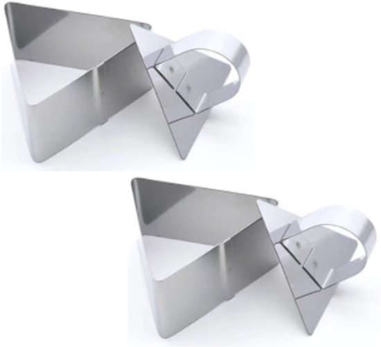 2 Stück Backformen Dreieckige Kuchenform Mousse Ausstecher 8 X 8 X 4 Cm Silber Edelstahl Für Kekse, Schokolade Und Fondant