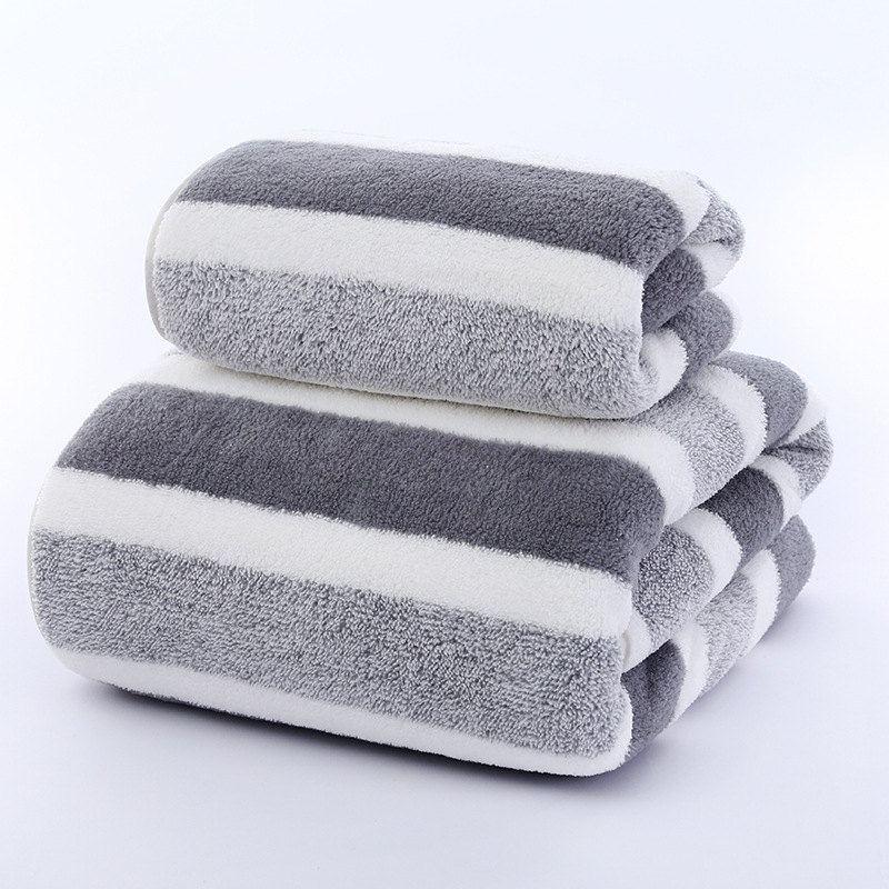 Gestreiftes Badetuch-set, Weiche, Saugfähige Und Schnelltrocknende Gesichtstücher Fürs Badezimmer