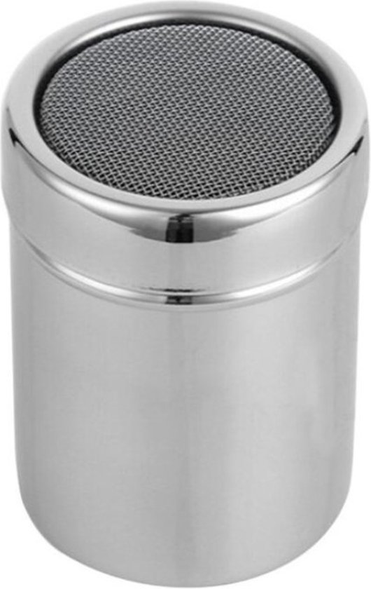 Luxuriöser Kakao Shaker Kakaopulverbehälter Mit Sieb 7 X 5 Cm Streuer Für Puderzucker, Zimt Und Gewürze Barista Kakao Shaker Silber Edelstahl