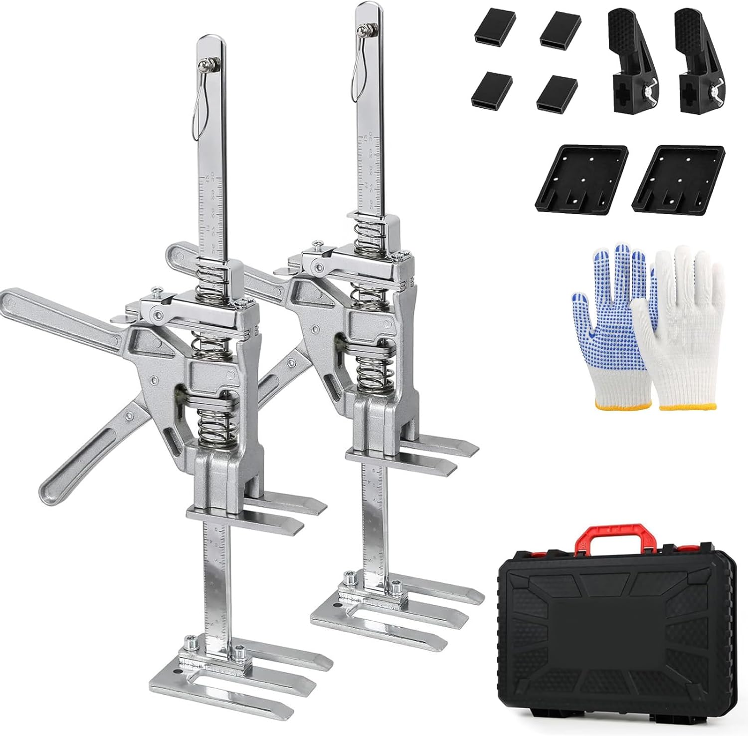 Labour-saving Arm, 2 Pieces Stainless Steel Arm Hand Tool Lifter With Case, Slow And Quick Lifting Function, Up To 440 Lbs, Lifting Device For Furniture, Doors, Board, Cabinet, Plasterboard