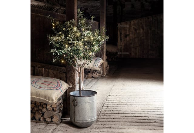 100er LED Batterie Lichterkette Außen warmweiß grünes Kabel
