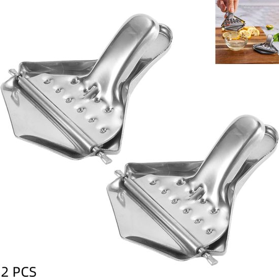 2-teilig – Zitronenpresse – Zitronenpresse Mit Clip – Für Zitrusfrüchte – Zum Auspressen Von Orangen- Und Zitronensaft – Silber – 8 × 6 × 1,5 Cm