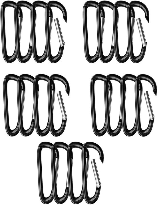 20 Teiliges Silbernes Karabiner Set Karabiner Aus Aluminium Für Den Outdoor Einsatz Karabinerhaken D Ring Kleiner Multifunktionskarabiner 7,2 × 3