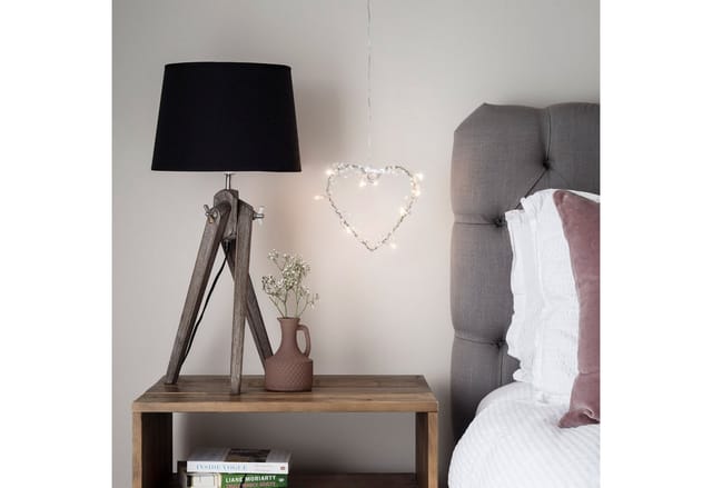 10er LED Lichterkranz Herz warmweiß batteriebetrieben