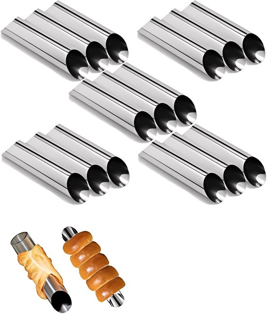 15 Cannoli-röhrchen – Backformen – Cannoli-form – Edelstahl – Silber