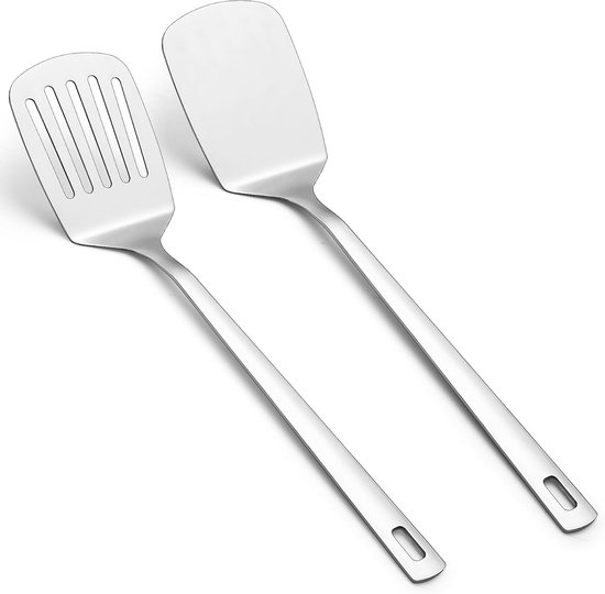 Edelstahl-spatelset, Silberner Spatel, Massiver Spatel, Küchenspatel Für Beschichtete Pfannen, Spülmaschinenfest, Leicht Zu Reinigen