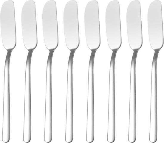 Käsemesser Set (8 Teilig) Edelstahl Käsemesser Buttermesser Marmeladenmesser Für Eiscreme, Käse, Kuchen, Haushalt, Küche, Frühstück Silber