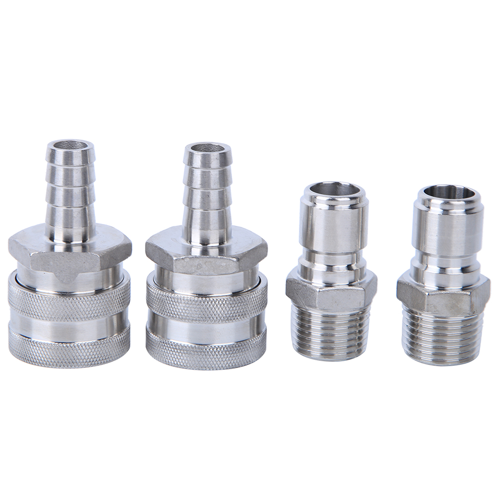 Set Mit 4 Schnellkupplungsadaptern Aus Edelstahl Mit G1/2"-außengewinde Für Das Heimbrauen Von Bier