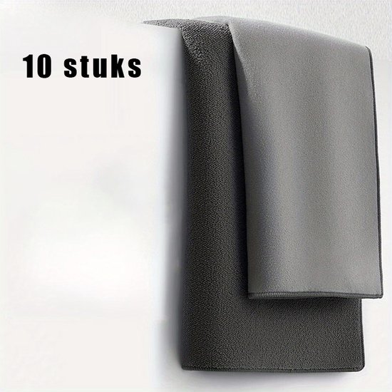 Mikrofasertücher 10 Stück 30 X 30 Cm Grau Für Fenster, Auto Und Zum Polieren Trocken Und Reinigungstuch