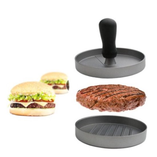 Hamburgerpresse Aus Edelstahl Antihaft Patty Former Mit Abs Griff Für Hamburger Und Fleischbällchen Fleischpresse Für Grillfans Silber Ø 11,5 Cm