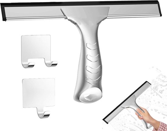 Duschabzieher – Glasabzieher – Badreinigung – Edelstahl – 25,4 Cm – Silber