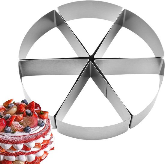 Kuchenschneider/pizzateiler – Gleiche Portionen – 6 Fächer – 21 Cm – Silber