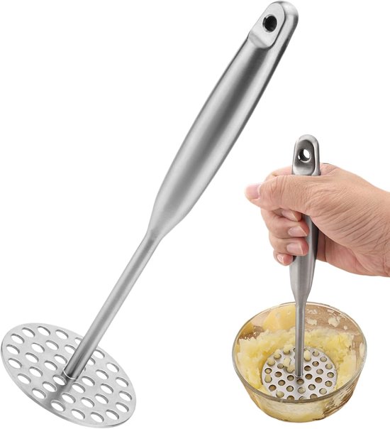 Kartoffelstampfer – Küchenpüree-stampfer – Für Seidig-glattes Püree – Edelstahl – 25,5 X 8,6 Cm – Silber