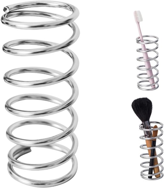 Zahnbürstenhalter Aufbewahrungsorganizer Badezimmer Organizer Einzigartiges Schraubdesign 4,8 X 11 Cm Silber