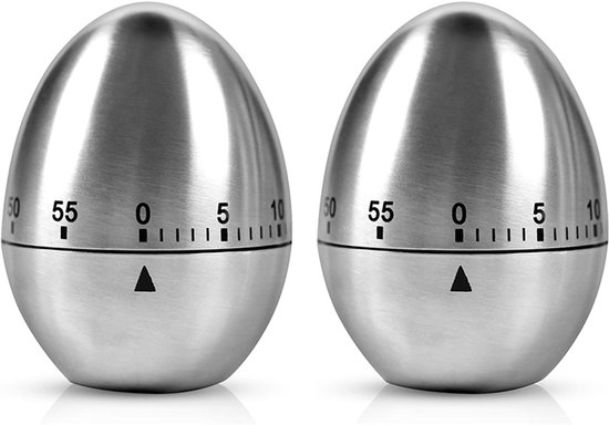 Küchentimer Set Mechanischer Timer Zum Kochen Und Backen Edelstahl 2 Teilig Silber