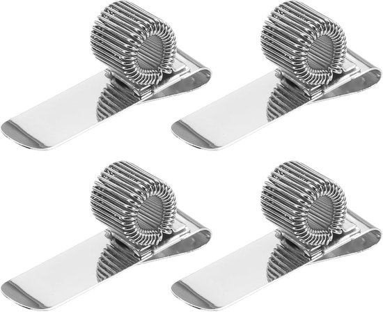 Stifthalter-clips – Stiftorganizer – Notizfunktion – Verstellbare Federschlaufe – 4 Stück – Silberfarben