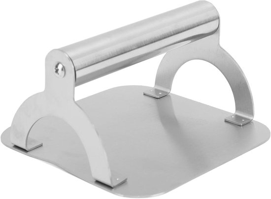 Burgerpresse Fleischpresse Gleichmäßiges Grillen Edelstahl 15 X 15 X 9 Cm Silber