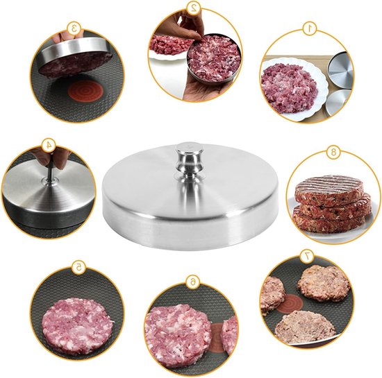 Hamburgerpresse Aus Edelstahl Für Perfekte Hamburger Silber