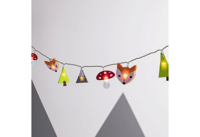 16er Woodland Filz Kinder Lichterkette