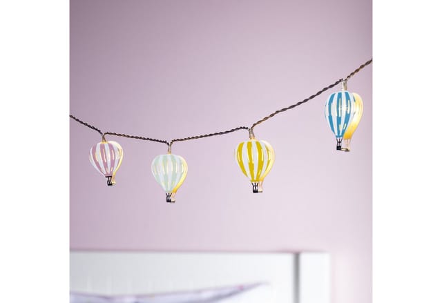 12er Heißluftballons Lichterkette Kinderzimmer