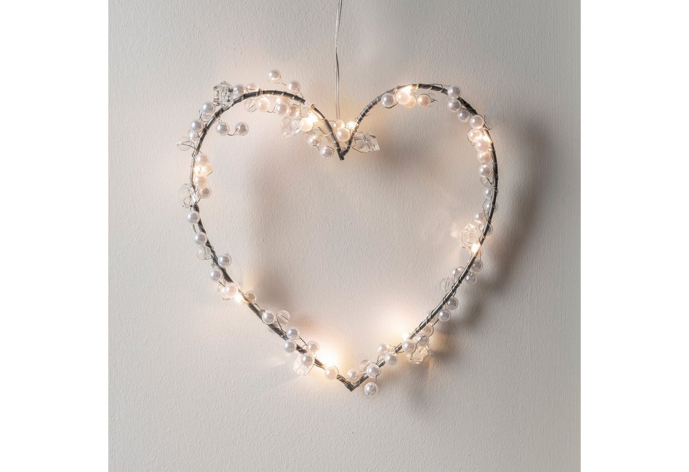 LED Herz Deko mit Perlen Bild 4