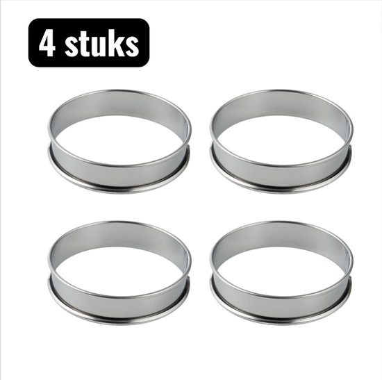 4 Teiliges Backformen Set Durchmesser 8 Cm Runde Kuchenform Aus Edelstahl 304 Edelstahl Backform Für Schokolade, Kekse Und Mousse Küchenring Mit