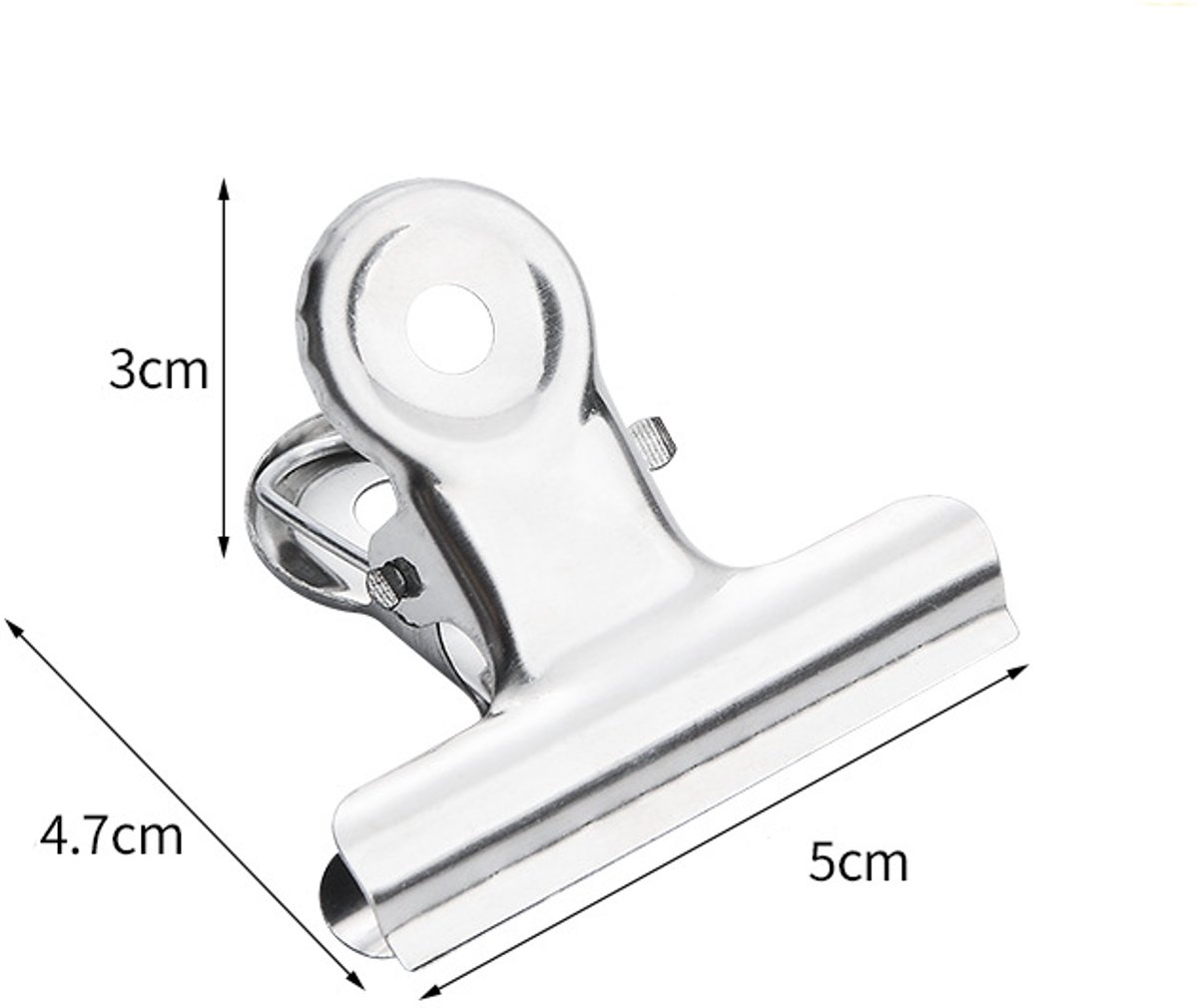 12 Stück – Lebensmittelclips – Metallklemme – Silber – Verschlussclips – Zum Verschließen Von Lebensmitteln – Snackclip-lebensmittelhalter – 50 Mm – Für Café, Büro, Küche Und Zuhause