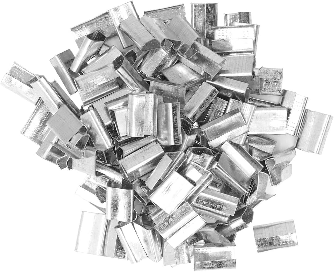 Packung Mit 500 G Metall-umreifungsringen, Verzinkten Stahl-umreifungsclips, Offenen Siegeln, Umreifungsclips Für Polyester-umreifungsverpackungen, 25 X 16 Mm Klemmclips