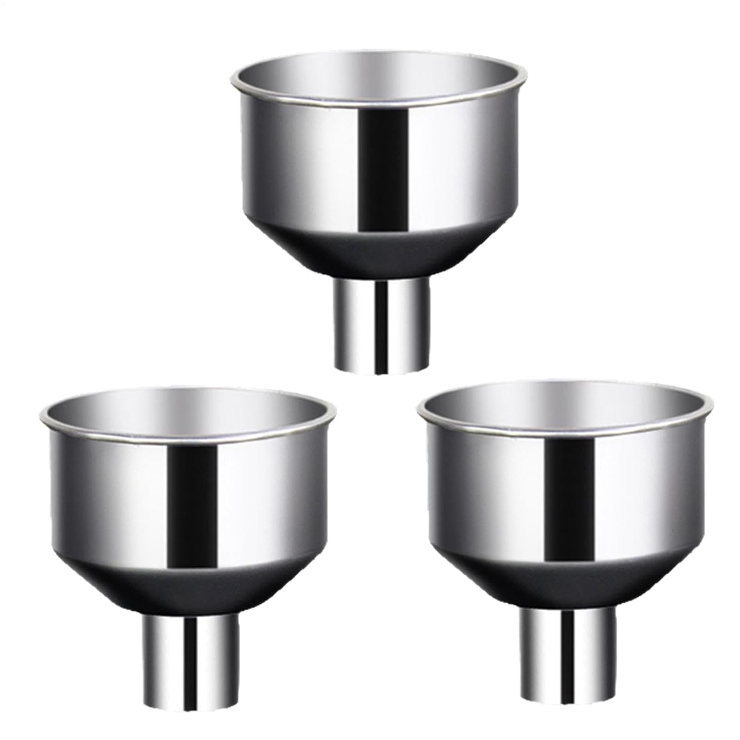 Edelstahl-trichter-set, 3-teilig, Ausgießtrichter Für Flüssigkeiten Pulver- Und Gewürztrichter Für Küche, Haushalt, Restaurant, Wohnung, Esszimmer, Öl, Soßen Und Gewürze