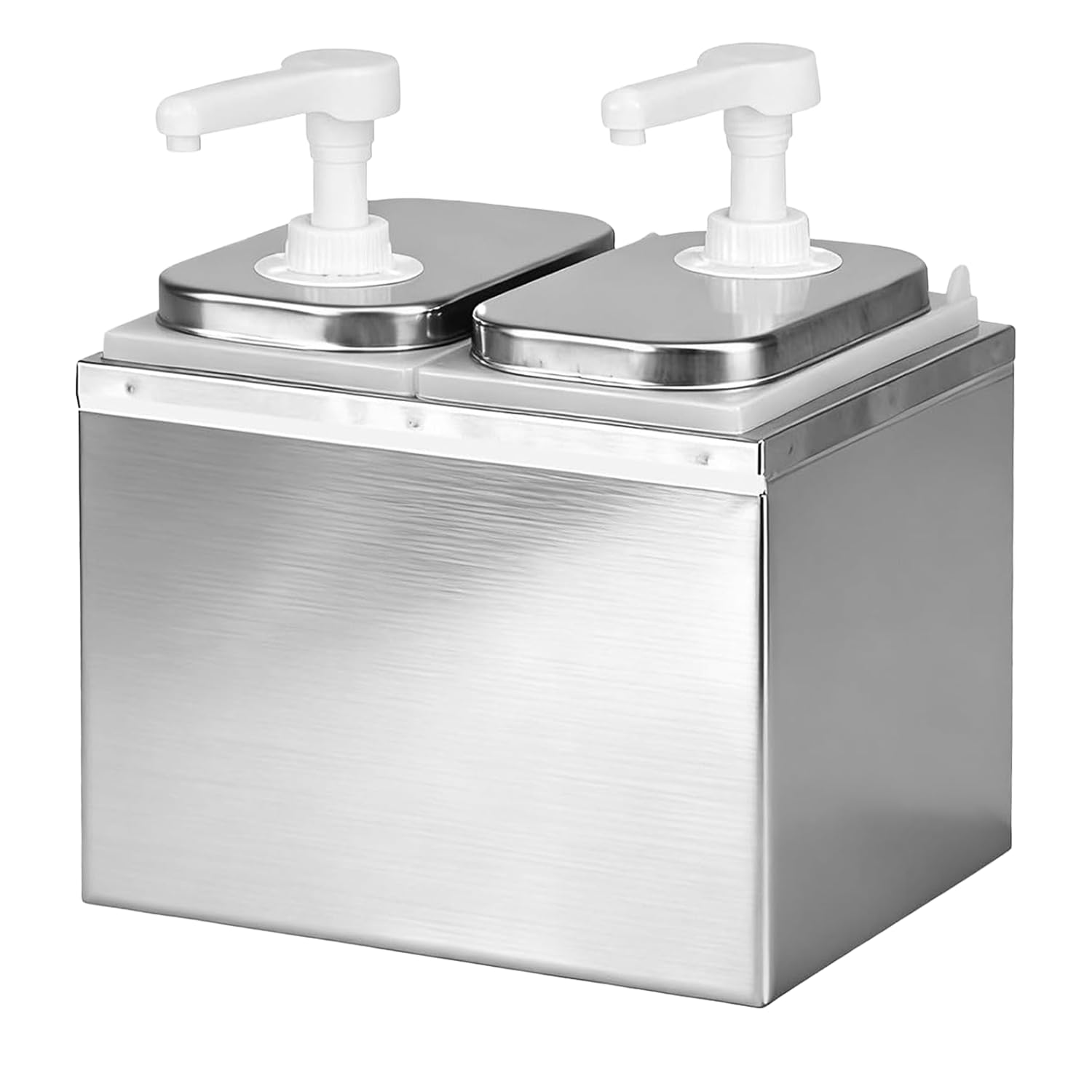 4l Ketchup Dispenser, Sauce Dispenser Pump Station With 2 Pump Heads, Stainless Steel Sauce Dispenser 30 Ml Per Pump, 2 X 2 L Dosing Dispenser For Ketchup, Mayo, Honey, Gastro Sauce Dispenser
