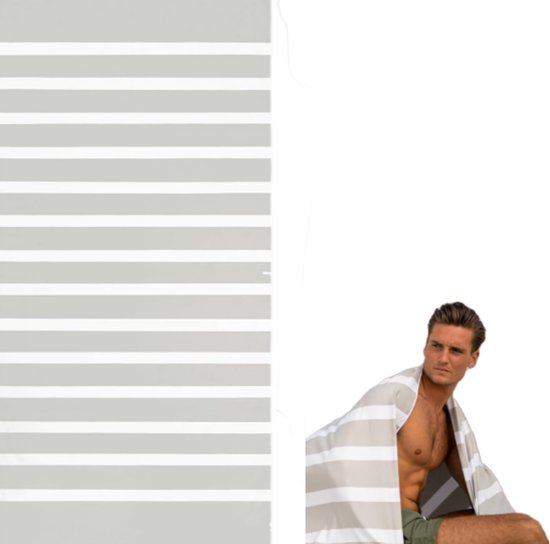 Mikrofaser Strandtuch Strandtuch Gestreiftes Strandtuch Weich Und Saugfähig 180 X 90 Cm Schnelltrocknend Leicht Badetuch Grau