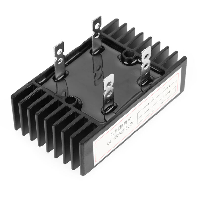 Stück 100 A, 1600 V, 2-phasen-diodenbrückengleichrichter, Hochleistungs-schwarz