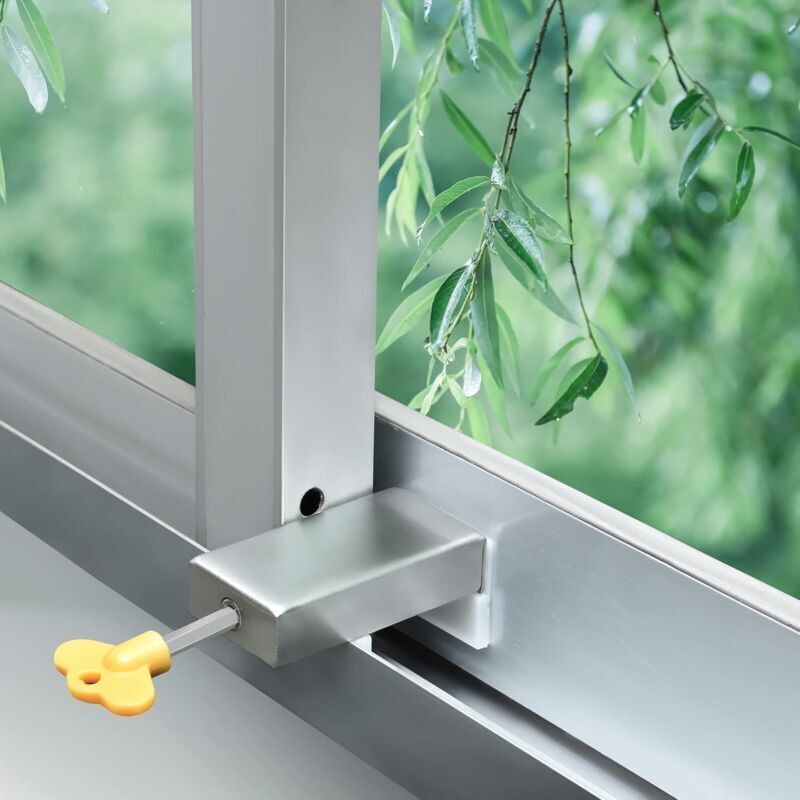 Sicherheitsverriegelungen Für Schiebefenster Aus Aluminiumlegierung, Mit Schlüssel Und Kindersicherung