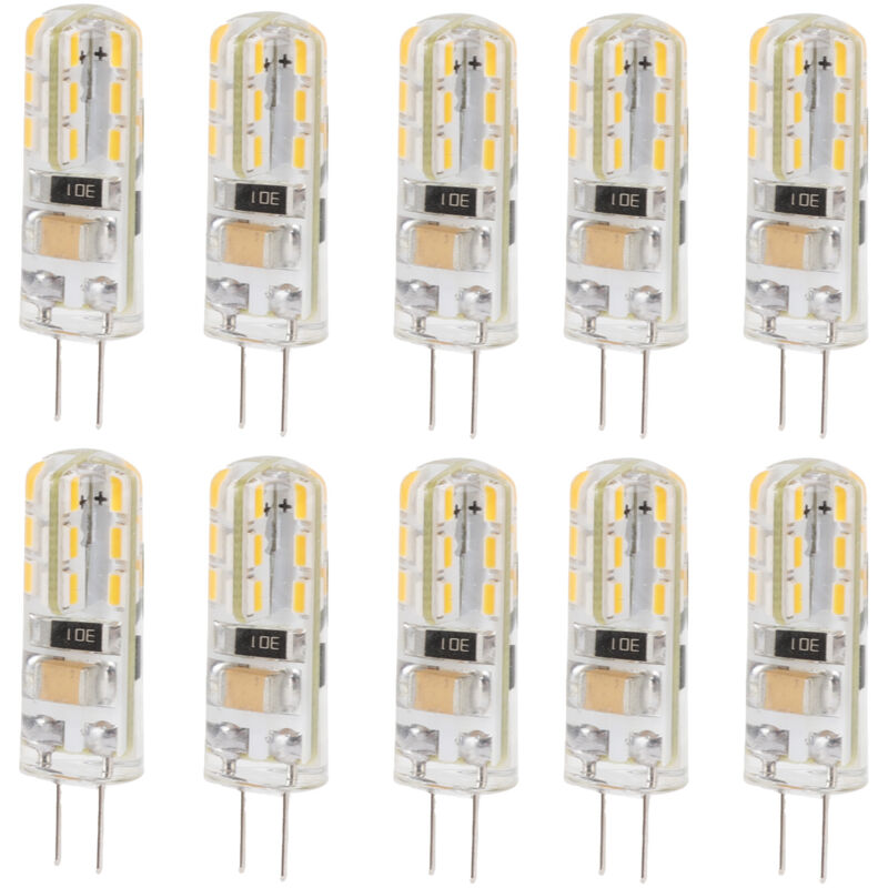 10 Stück G4 Led-lampen, Doppelsockel, 1,5 W, 110 V Ac, 110 Lm, Silikonlampen Für Gartenbeleuchtung, Warmweiß (3000 K)