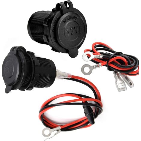 2er-pack Wasserdichte 12v/24v-zigarettenanzünderbuchsen – 0,6 M Kabel – Staub- Und Feuchtigkeitsschutz – Für Boot, Motorrad, Auto
