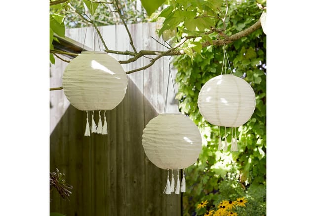 3er Set Lucena Solar Lampions crème