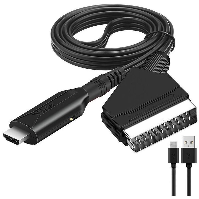 Netzteil, Scart-zu-hdmi-kabel – Scart-zu-hdmi-adapter – All-in-one-scart-zu-hdmi-audio-/video-konverter 1080p/720p